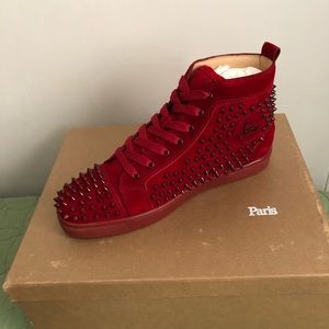 Christian Louboutin fully spiked high top shoe